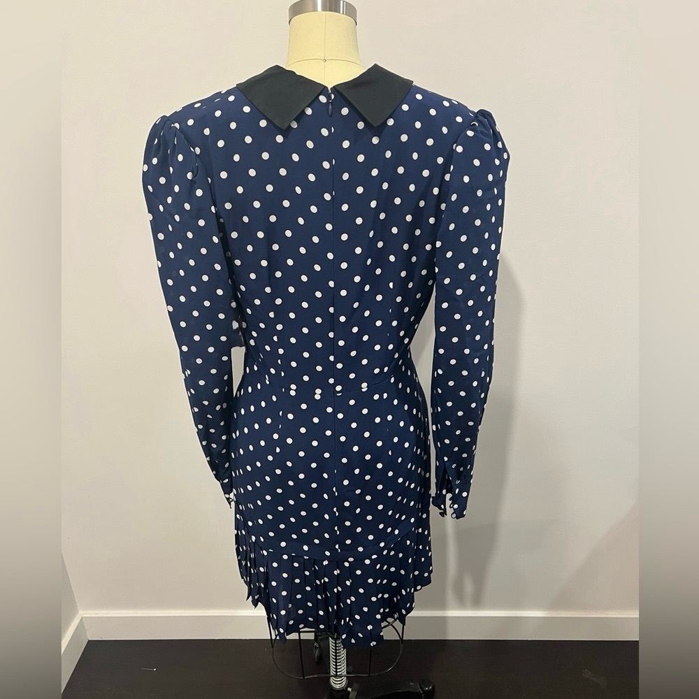 Alessandra Rich Silk Polka Dot Mini Dress • Size 38/4 • Navy/White NWOT RARE - Picture 5 of 7